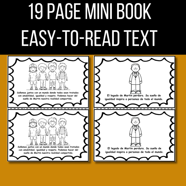 Martin Luther King Jr Emergent Reader Mini Book In Spanish |Black ...
