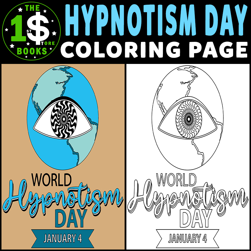 World Hypnotism Day Coloring Page | 04 January Holiday Coloring Sheet