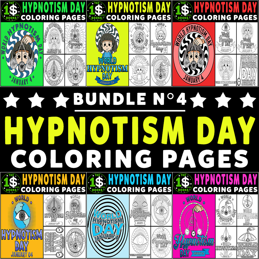 World Hypnotism Day Coloring Book Bundle N° 4 – 32 Sheets