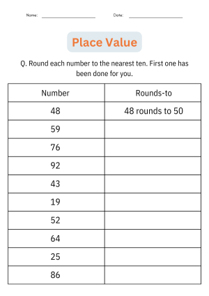 Identifying Place Value Number Math Activities Worksheets for 1st & 2nd ...