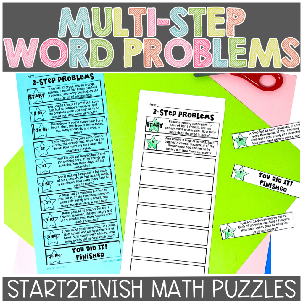 Multi-Step 2-step Word Problems Math Game and Puzzles | Made By Teachers