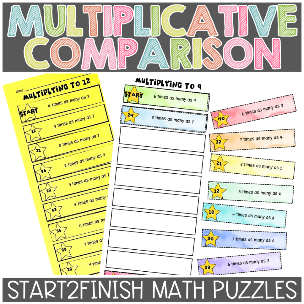 Multiplicative Comparison Math Puzzles & Game | Made By Teachers