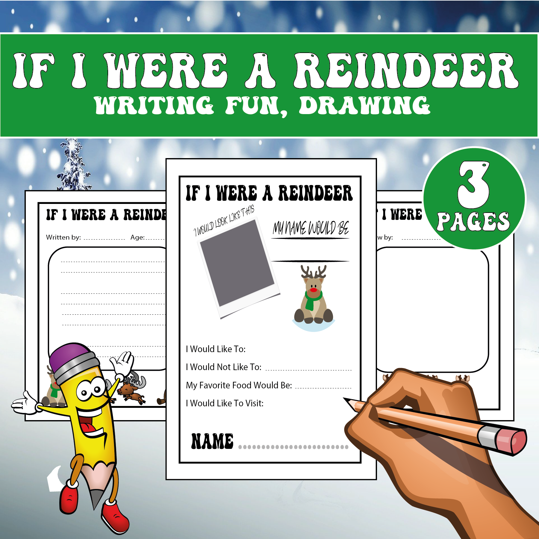 If I were a Reindeer (Christmas Writing Fun, Drawing Fun) Christmas worksheets