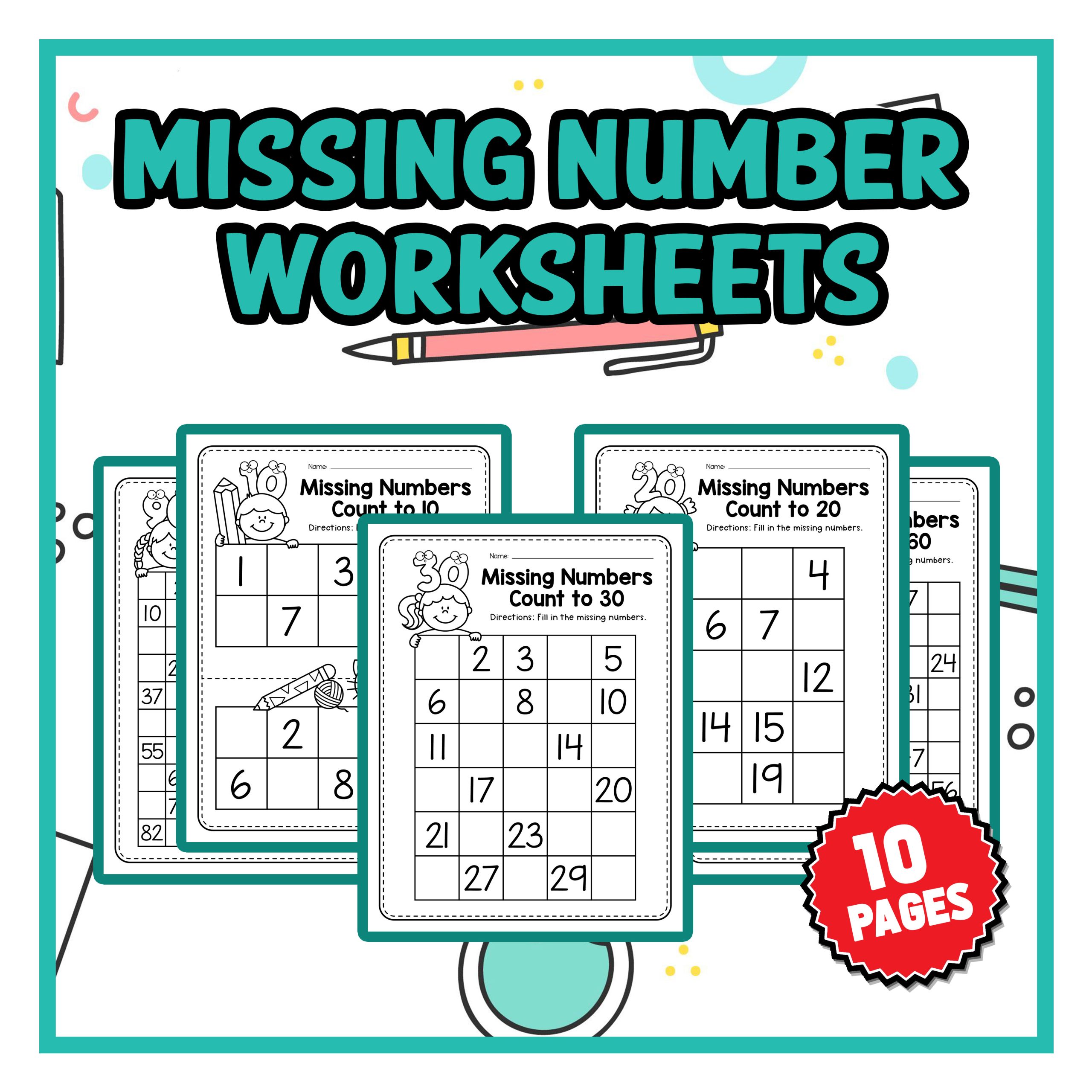 Missing Number Worksheets – Boost your students’ math confidence