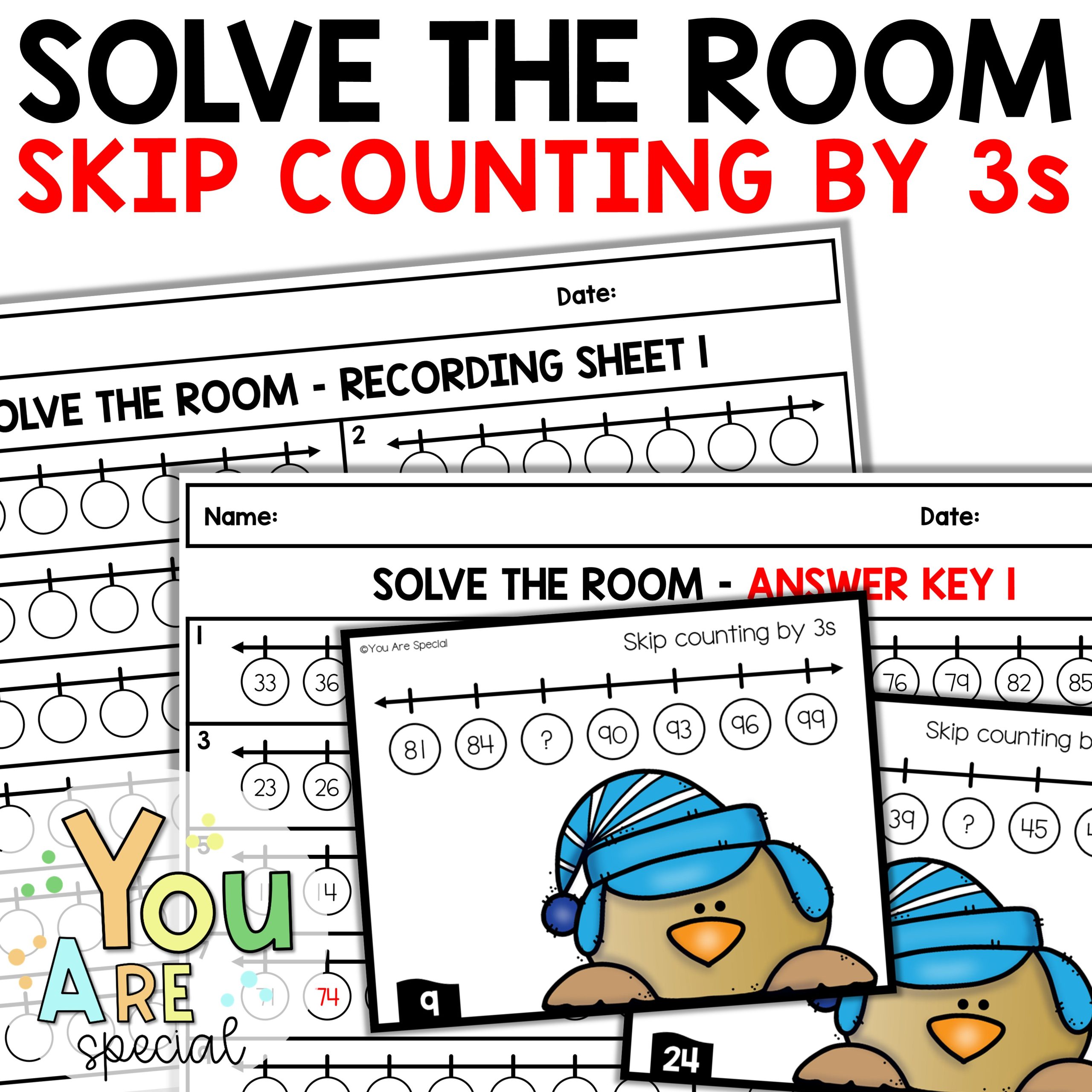 Skip Counting by 2s Number Line Winter Math Activities Write Solve the ...
