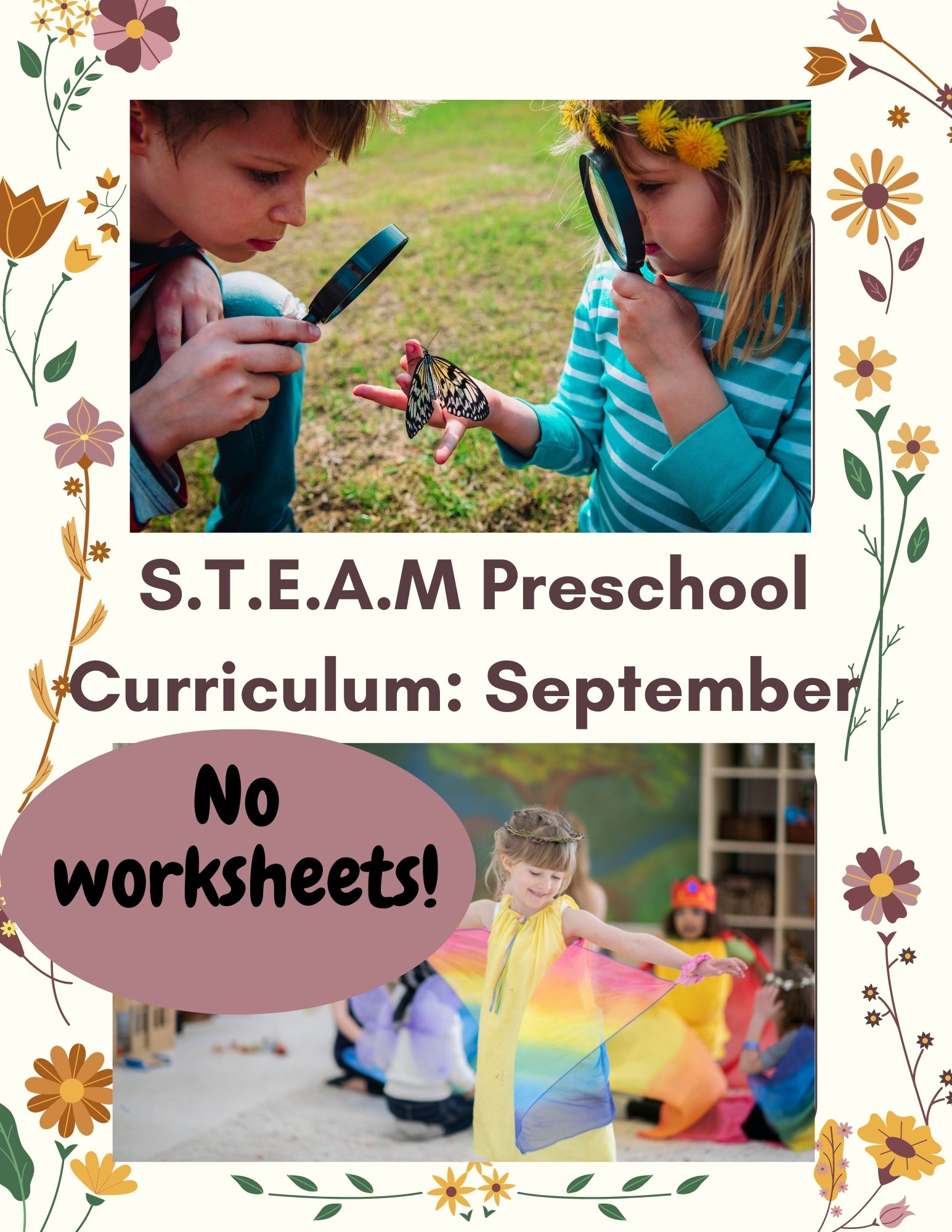 Preschool curriculum Lesson Plans fully written STEAM Reggio Montessori September themes