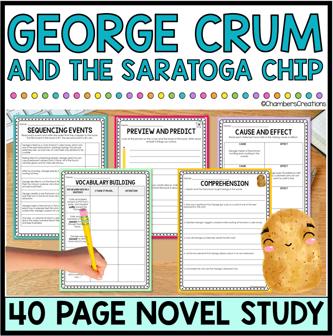George Crum and the Saratoga Chip Novel Study Black History Month