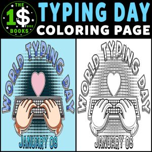 World Typing Day Coloring Page | 08 January Holiday Coloring Sheet