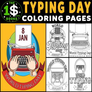 World Typing Day Coloring Pages | 08 January Holiday Coloring Sheets