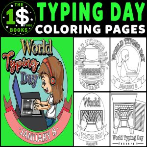 World Typing Day Coloring Pages | 08 January Holiday Coloring Sheets