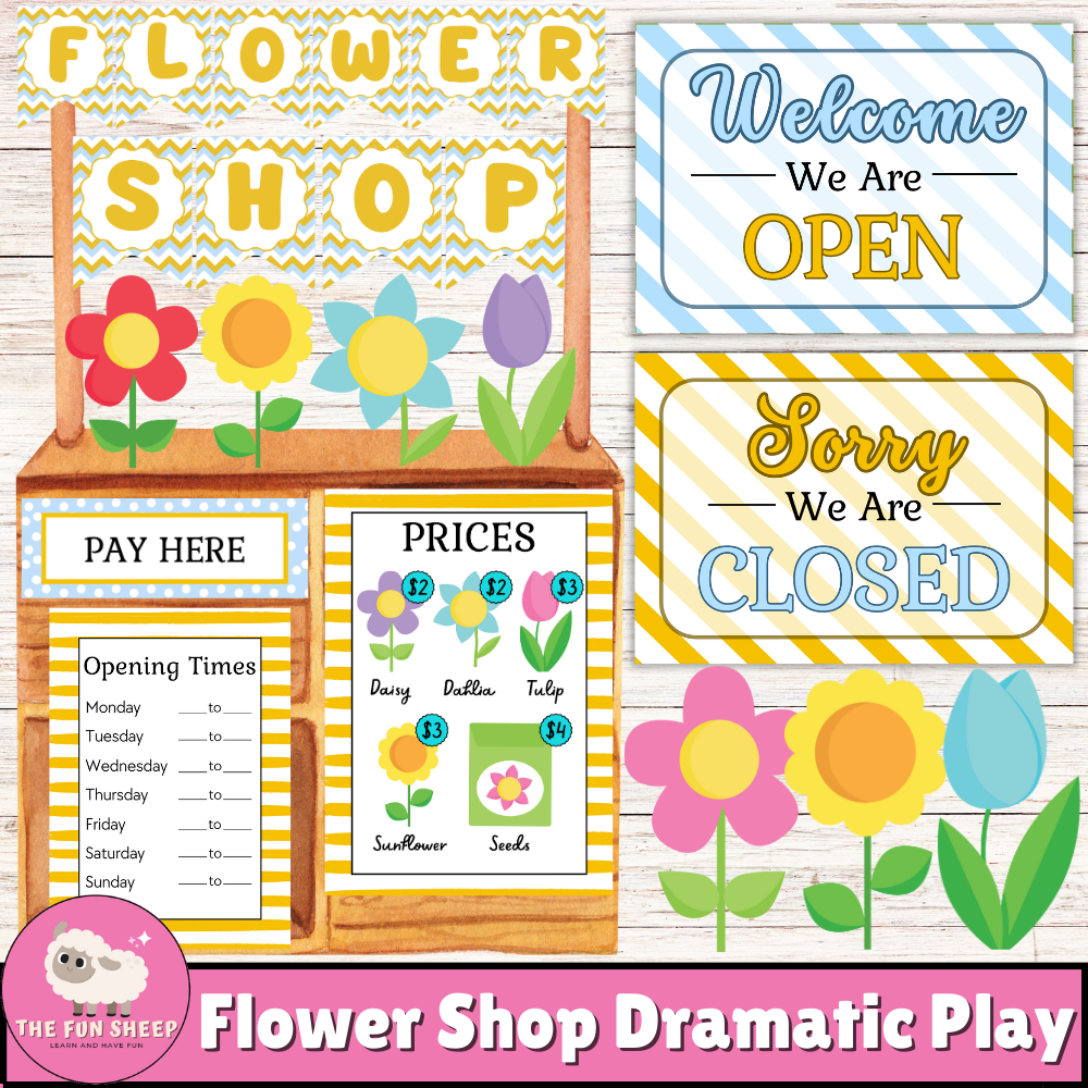 Flower Shop Dramatic Play | Flower Market Pretend Play Pretend center - Garden Party