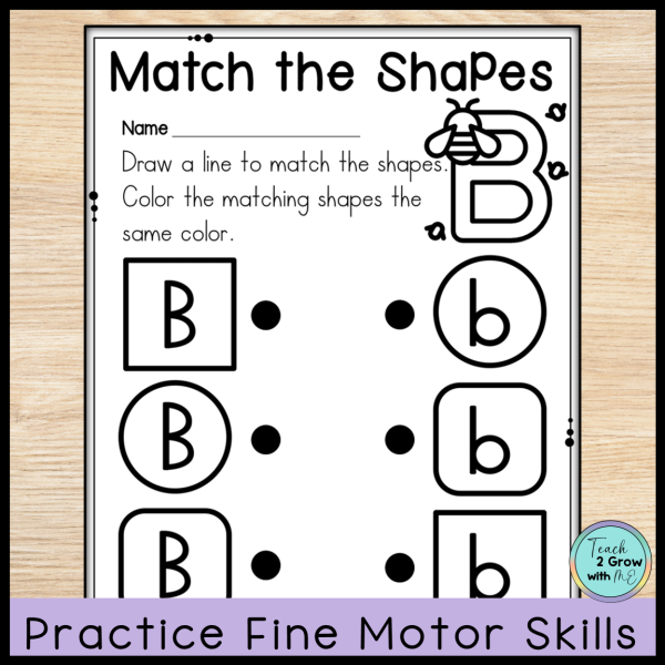 Alphabet Matching Shape Alphabet Match the Shape Letter Recognition No Prep | Made By Teachers