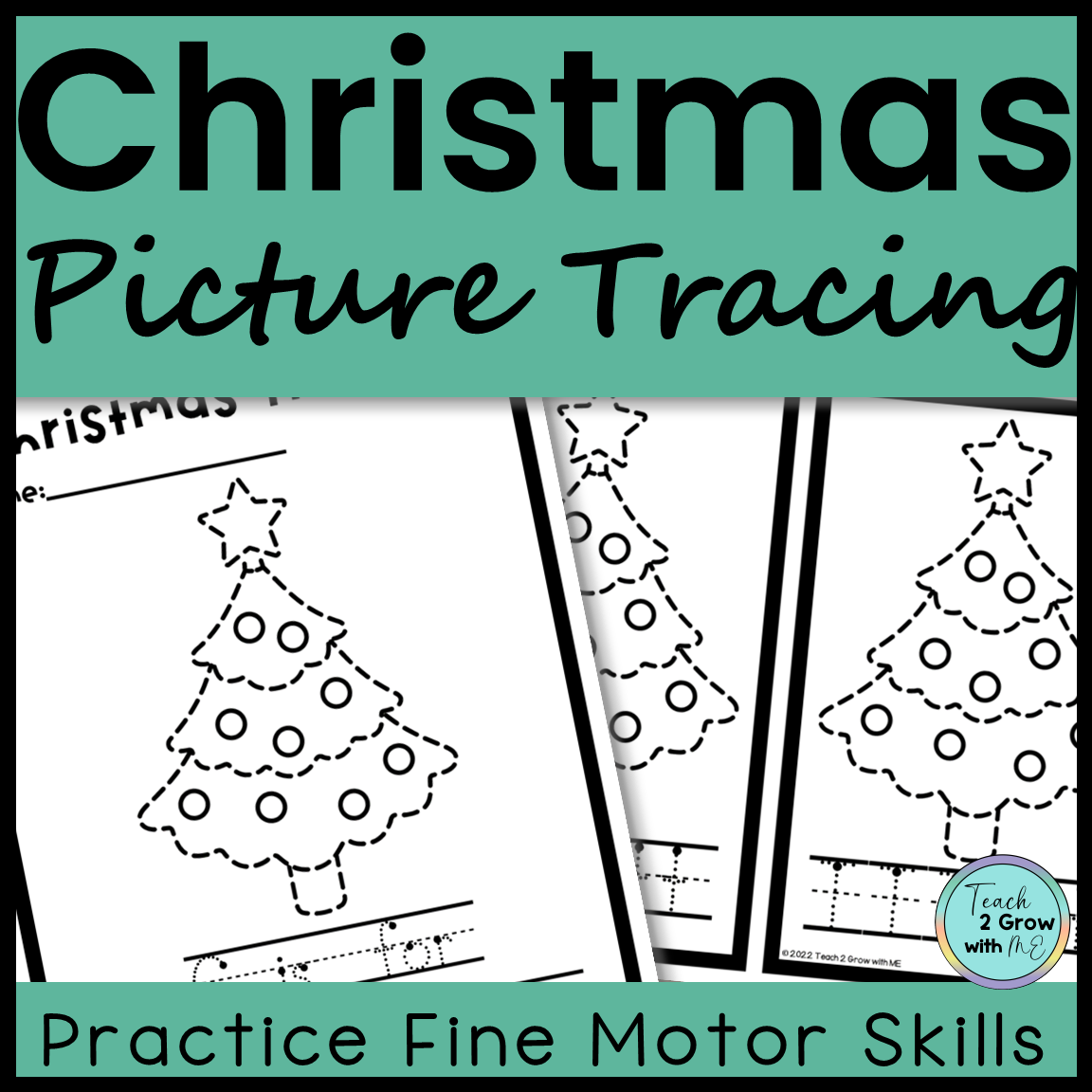 Christmas Picture Tracing NO PREP Pre-Writing Fine Motor Activity
