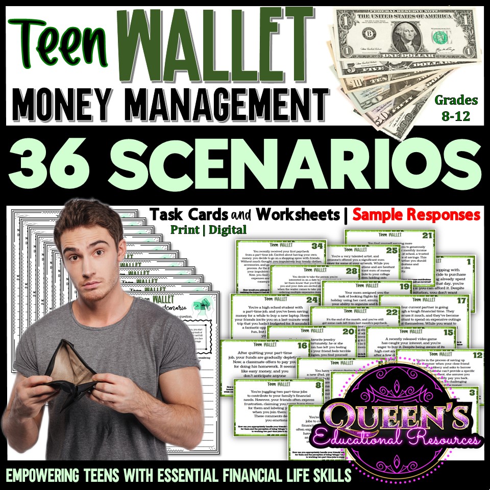 Financial Literacy | Money Management Scenarios | Managing Your Money Situation Cards | Finance