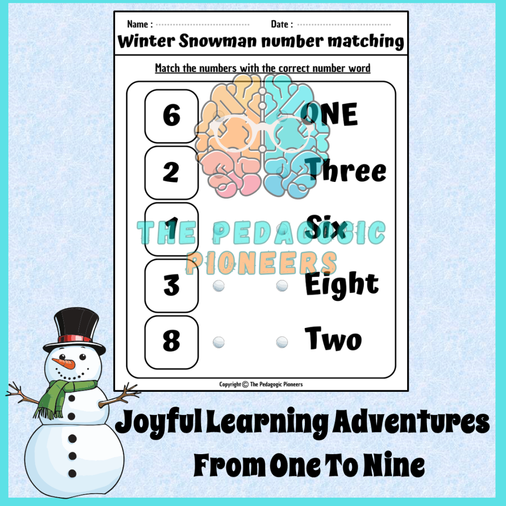 Winter Snowman Number Matching | Snowman Numbers Recognition Activity ...