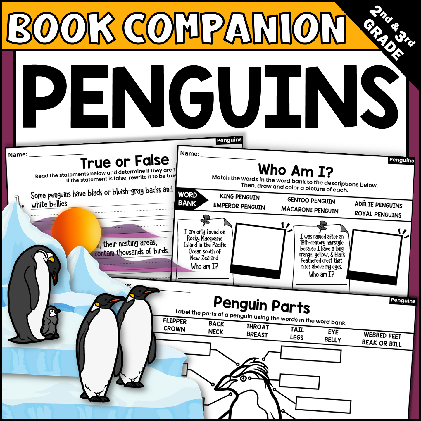 Penguins! by Gail Gibbons Interactive Read Aloud Book Companion Activities