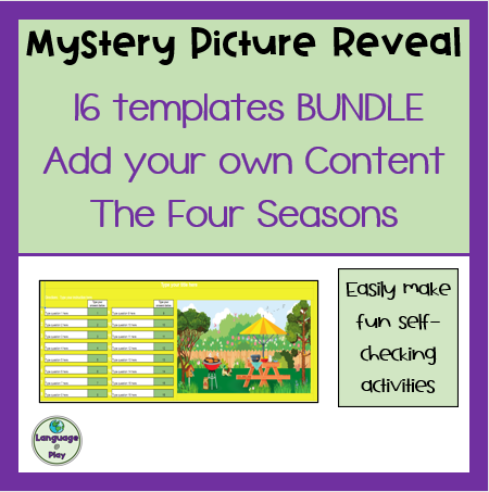 Add Your Own Content 16 Mystery Picture Templates BUNDLE - Four Seasons