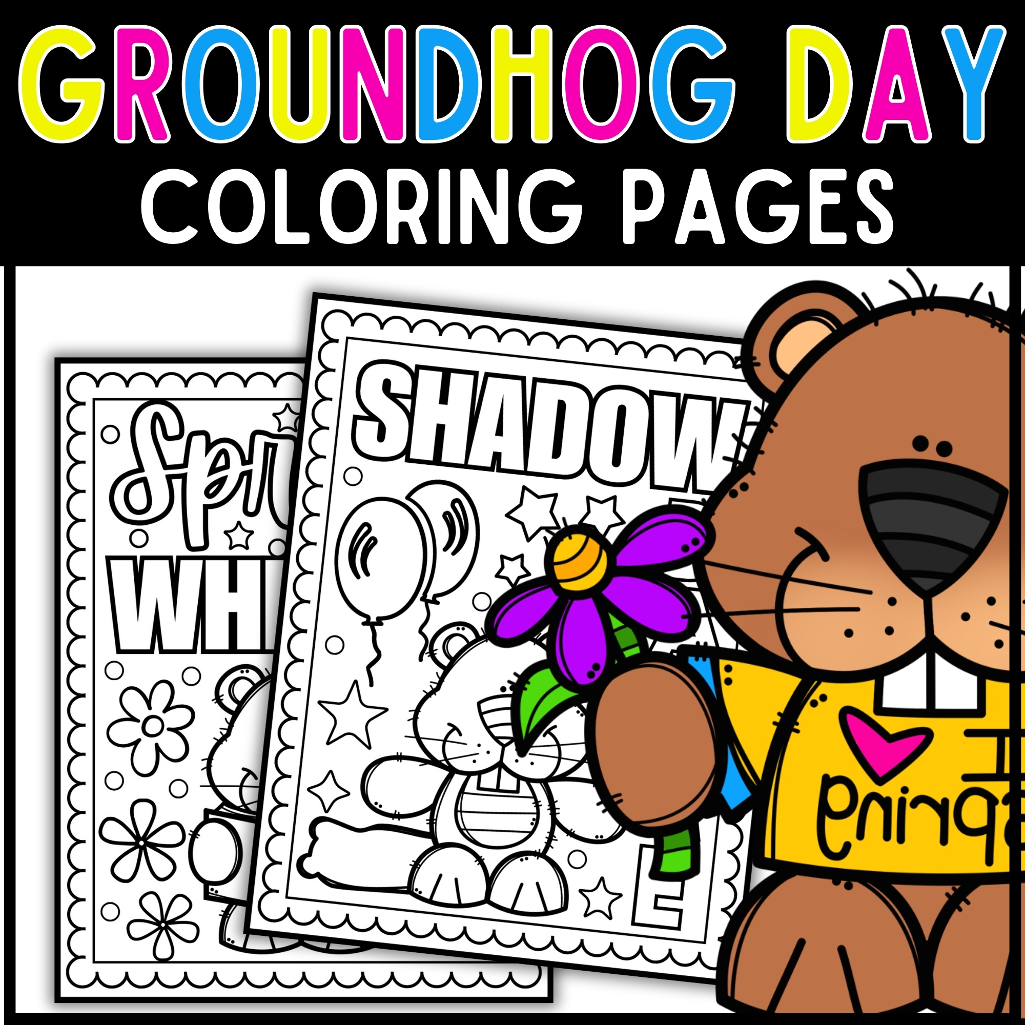 Groundhog Day Coloring Pages | February Groundhog Day Coloring Sheets