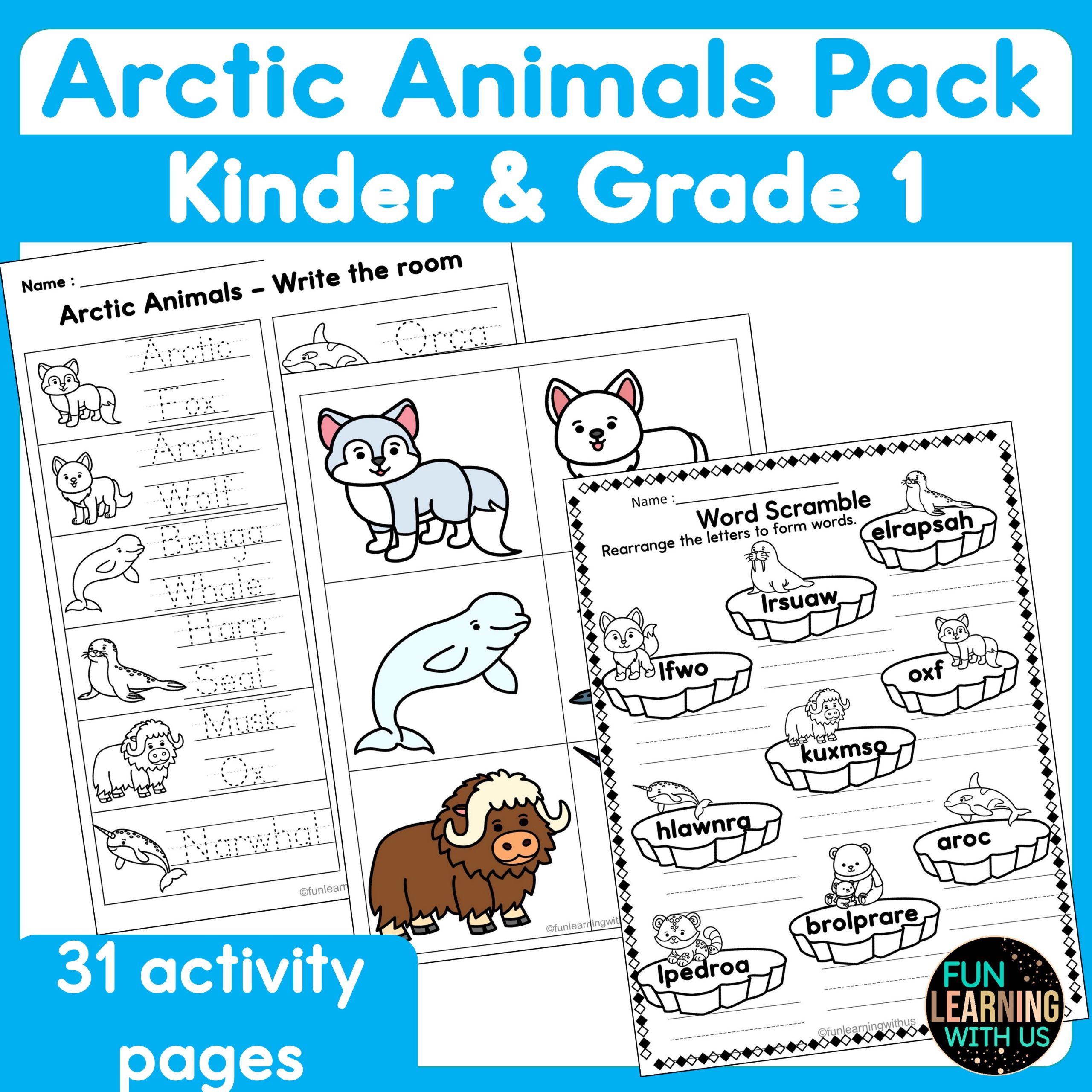 Arctic Animals Pack for Kinder & Grade 1 | Winter Animal Activities