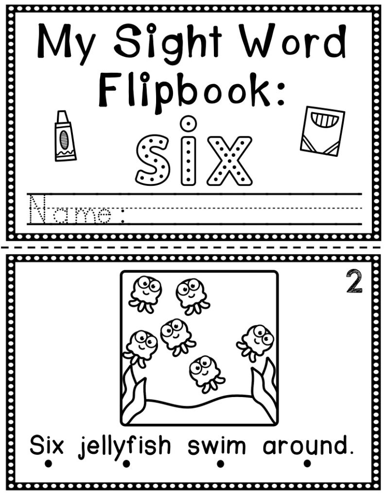 Sight Word Flip Book (Flipbook) - SIX - Made By Teachers