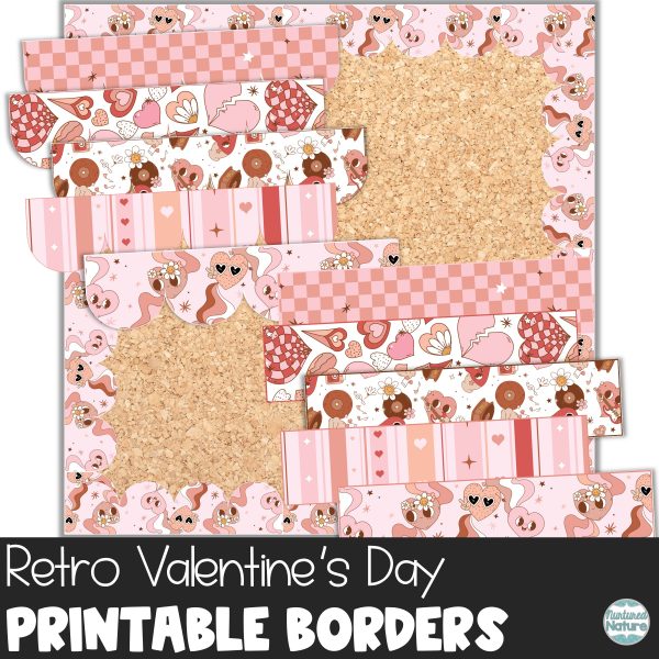Retro Valentine’s Day Bulletin Board Borders - Printable Classroom ...
