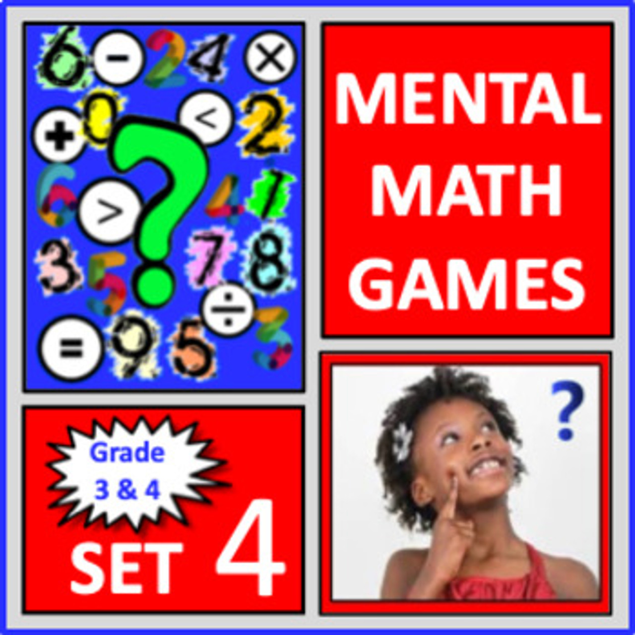 Mental Math Games: Grade 3 and 4 (Set 4)