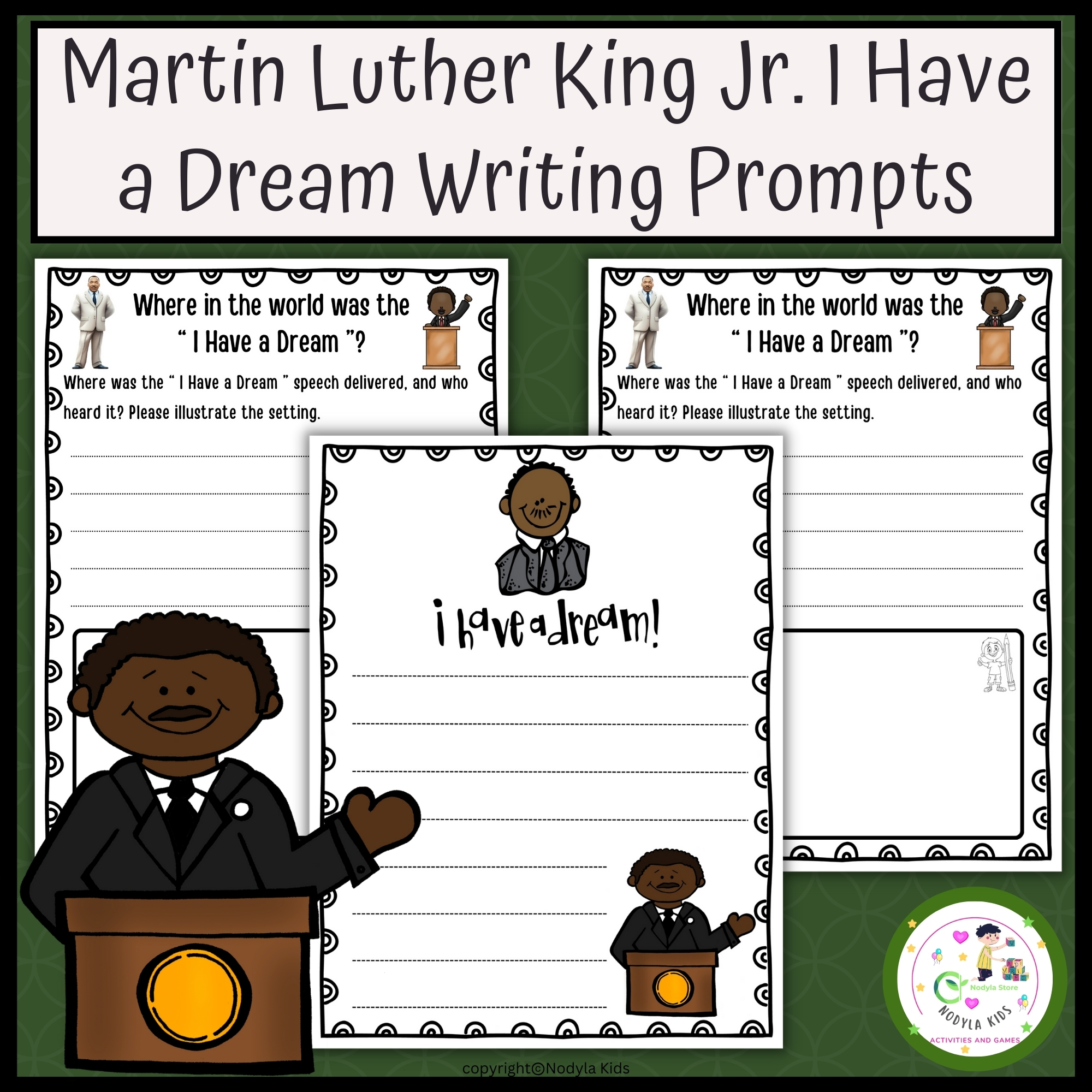 Martin Luther King Jr. I Have a Dream Writing Prompts | Engaging Activity for MLK Day