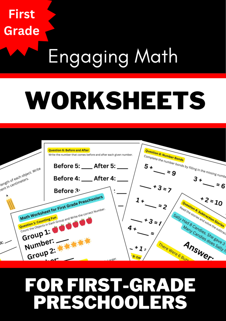First Grade Math Lesson Sheets Engaging Math Worksheets for First-Grade Preschoolers | Made By Teachers