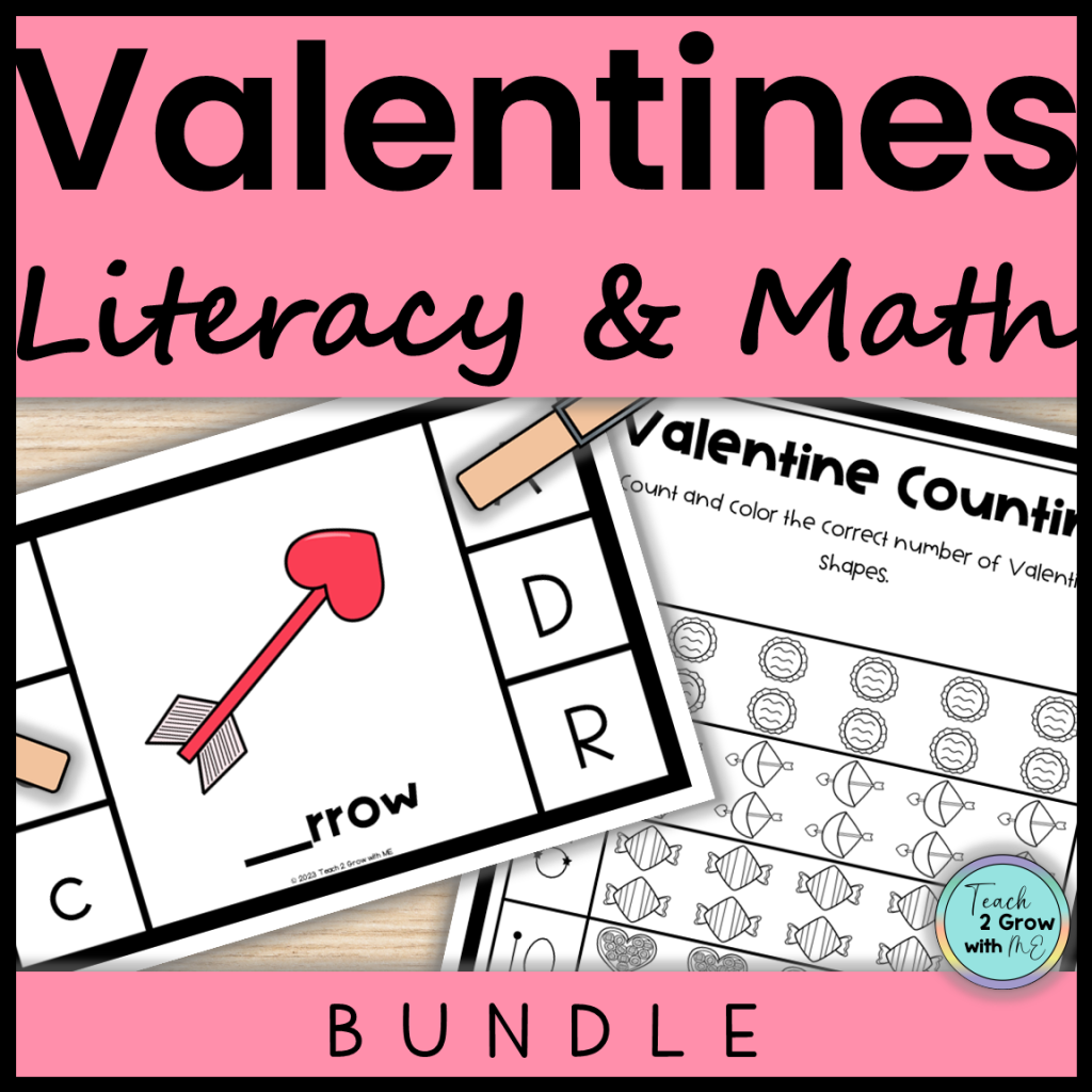 Valentine's Day Literacy and Math Task Cards, Printables, and ...