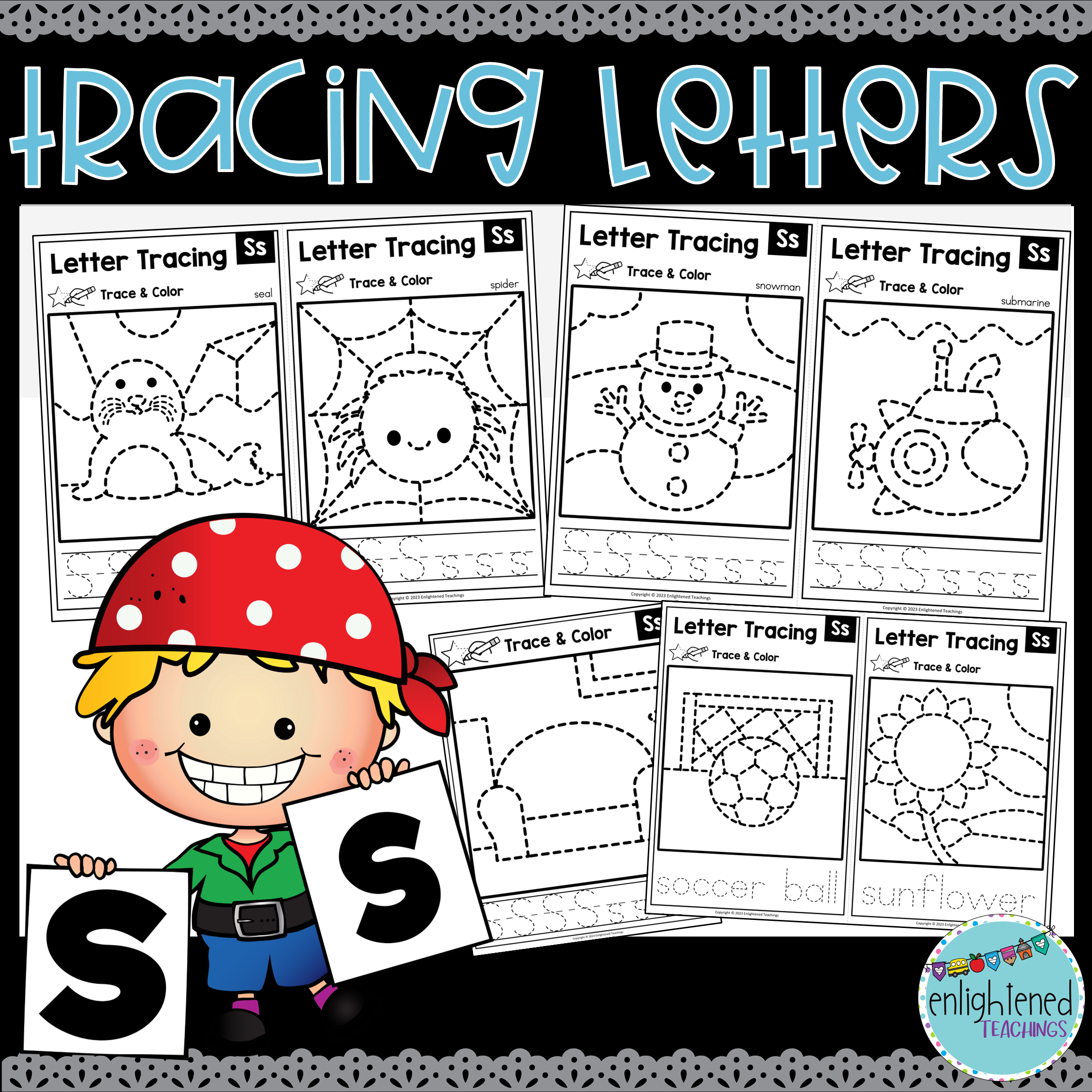 Letter S Tracing Worksheets Letter Tracing Mats Letter S Trace & Color