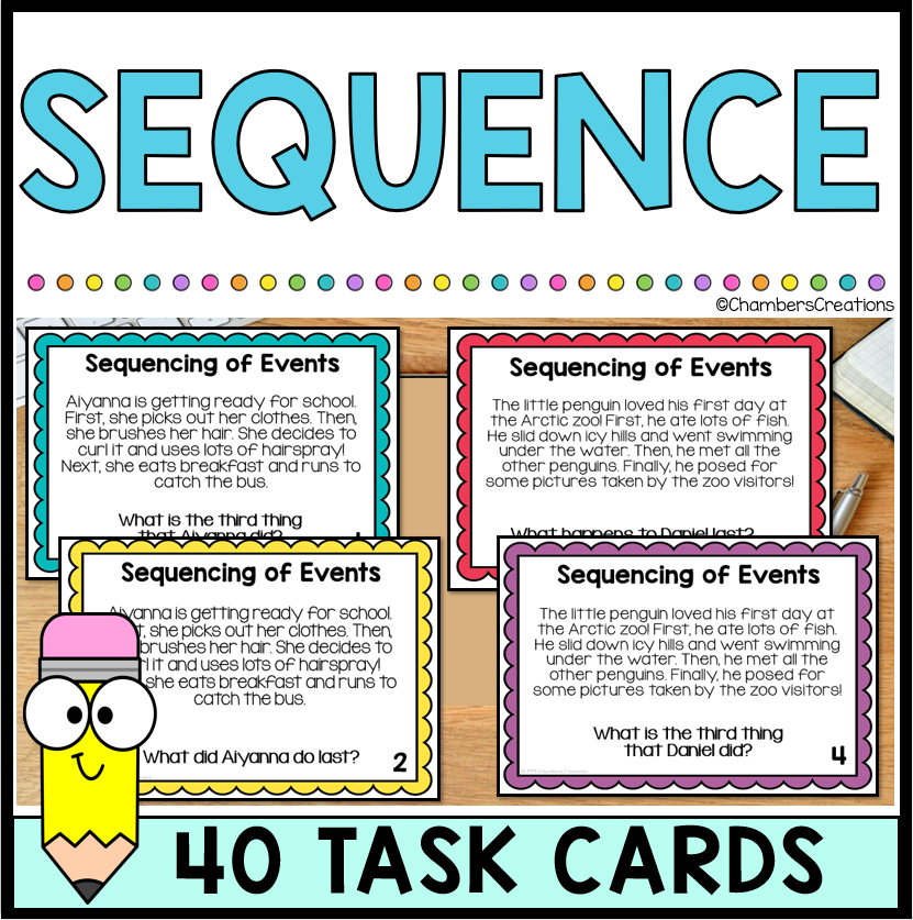 Sequence of Events 40 Sequencing English Grammar Task Cards