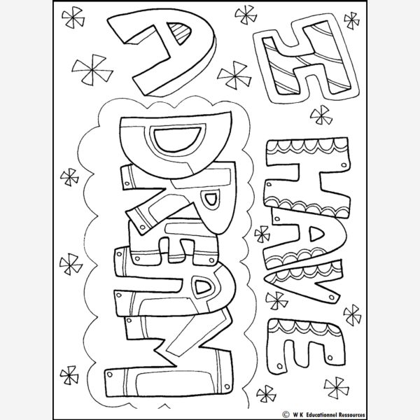 Martin Luther King Jr Day Coloring Pages MLK Day Quotes Black History ...