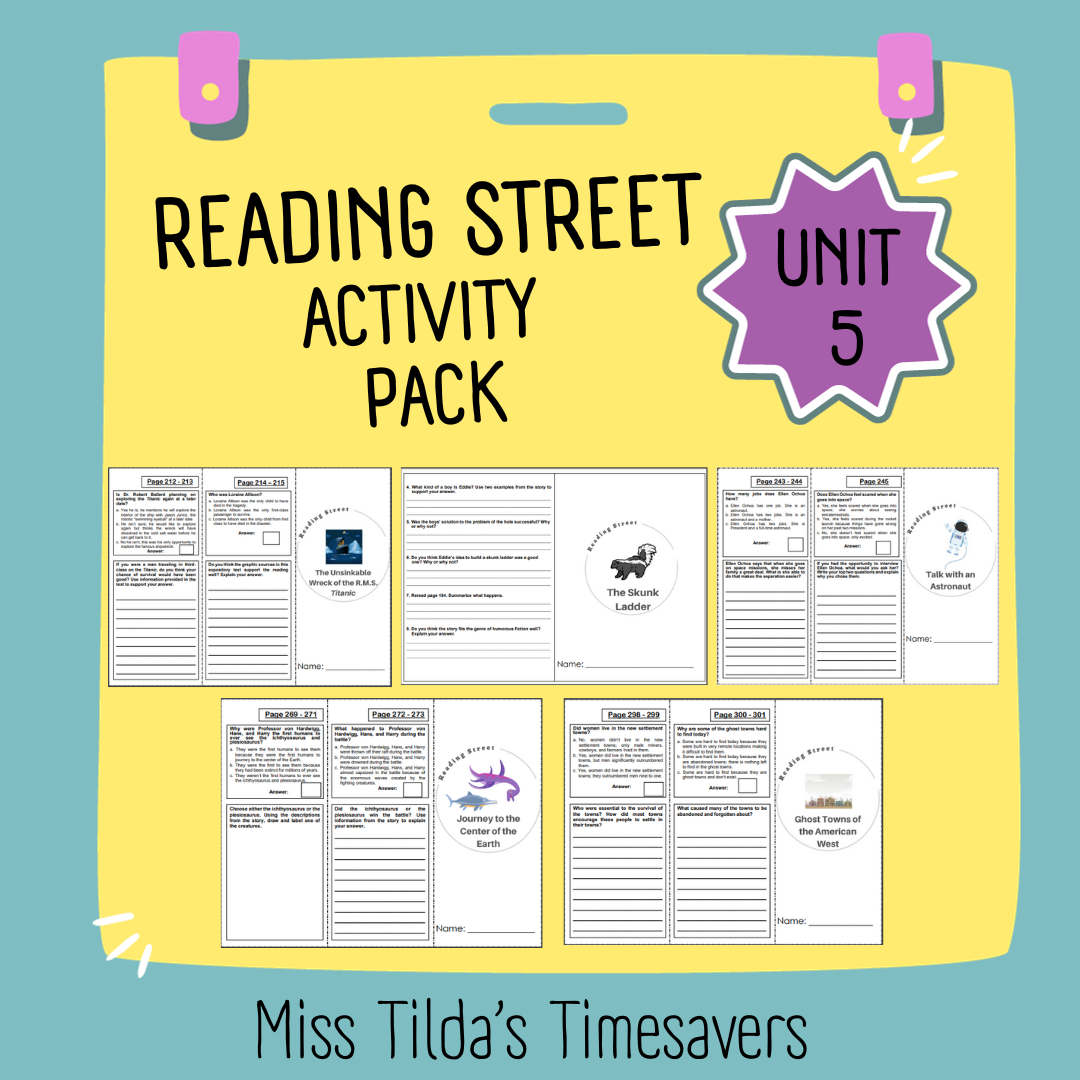5th Grade Reading Street Activity Pack - Unit 5