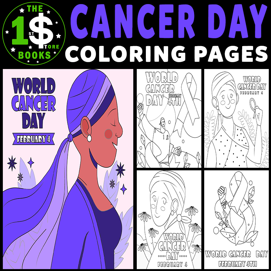 World Cancer Day Coloring Pages | 04 February Holiday Coloring Sheets