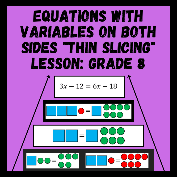 Variables on Both Sides Thin Slicing Lesson - 8th Grade Math
