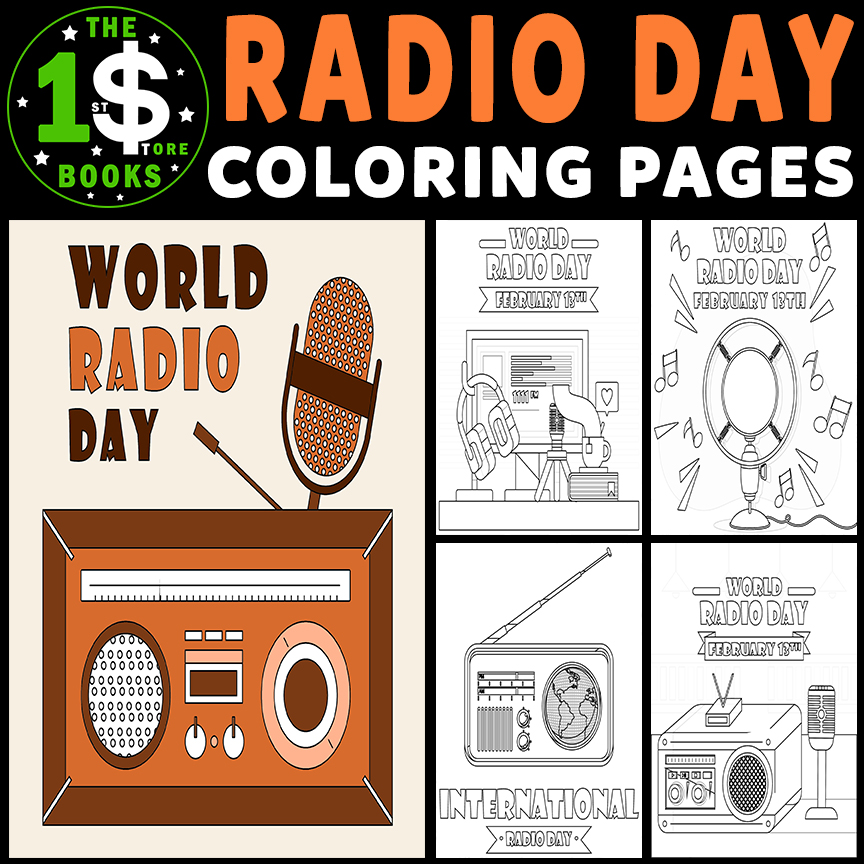 World Radio Day Coloring Pages | 13 February Holiday Coloring Sheets