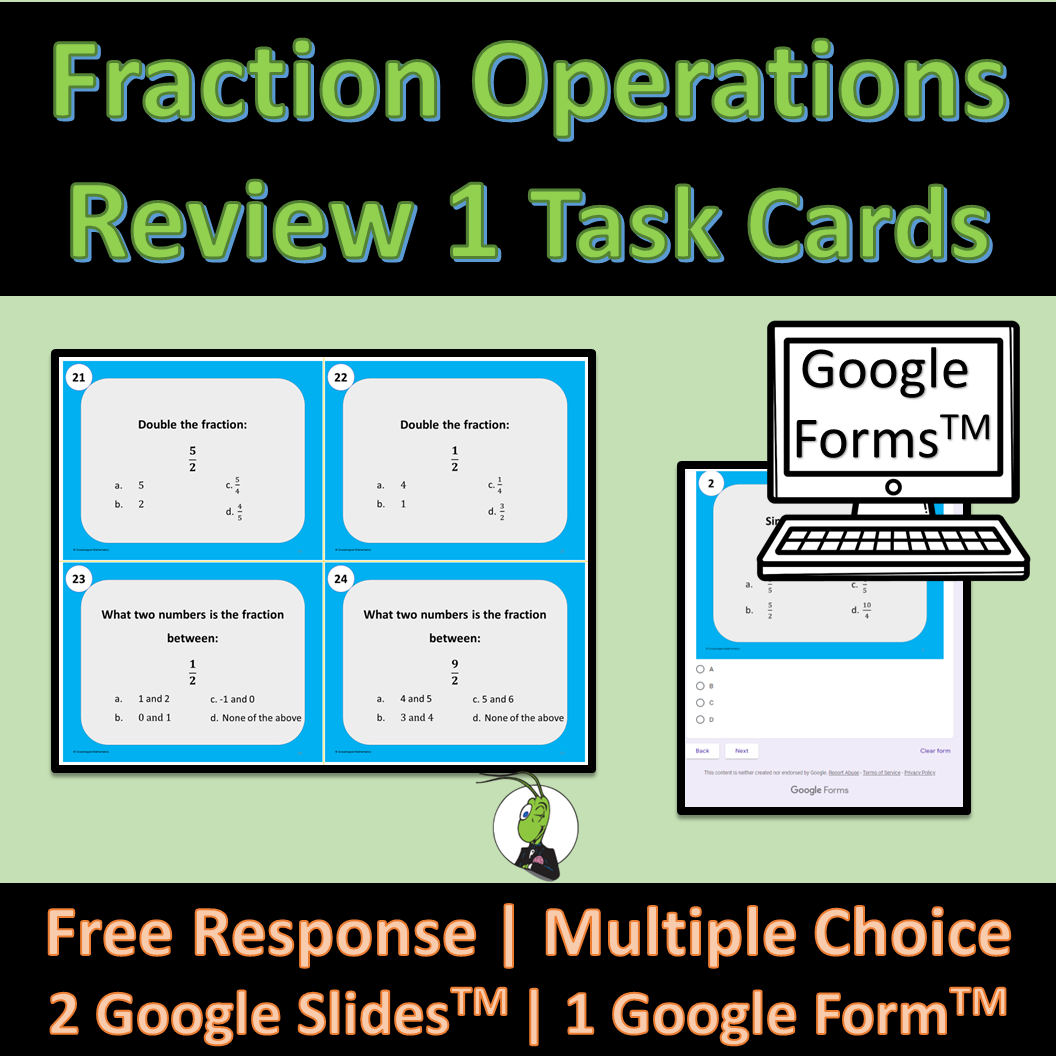 Operations of Fractions Review 1 Task Cards Google