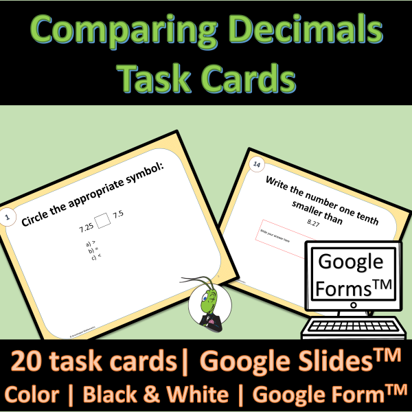Comparing Decimals Pre Algebra Task Cards Google Form | Made By Teachers