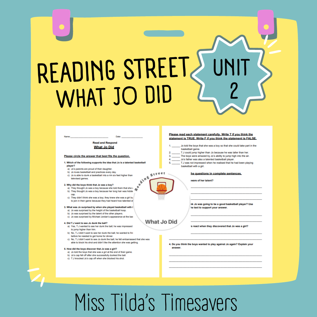 What Jo Did - Read and Respond Reading Street 4.1