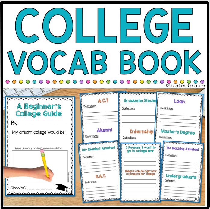 College Readiness vocabulary Counseling Mini books