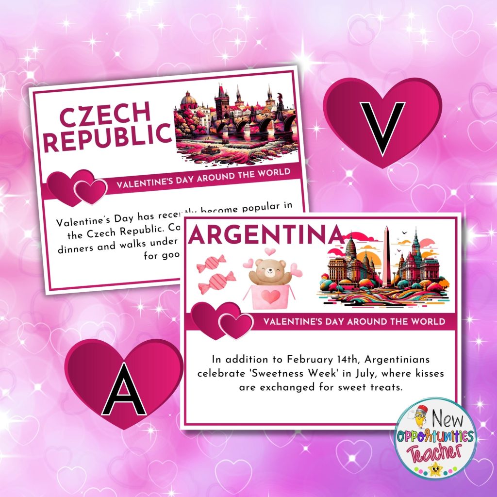 Valentine's Day Around the World Bulletin Board Set, Valentines ...