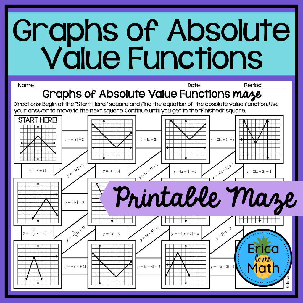 Graphs of Absolute Value Functions Activity Maze | Made By Teachers