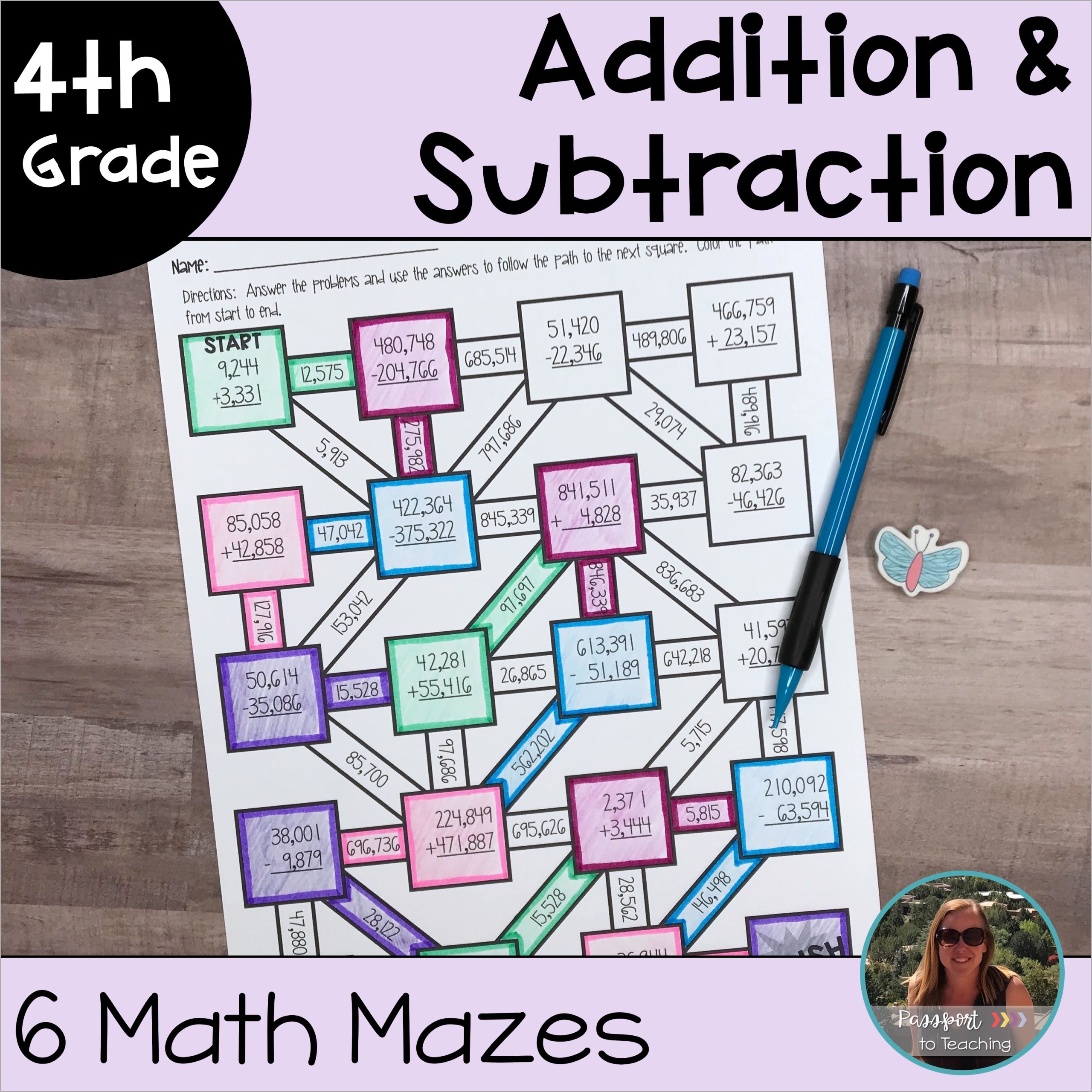 Multi Digit Addition and Subtraction Math Mazes