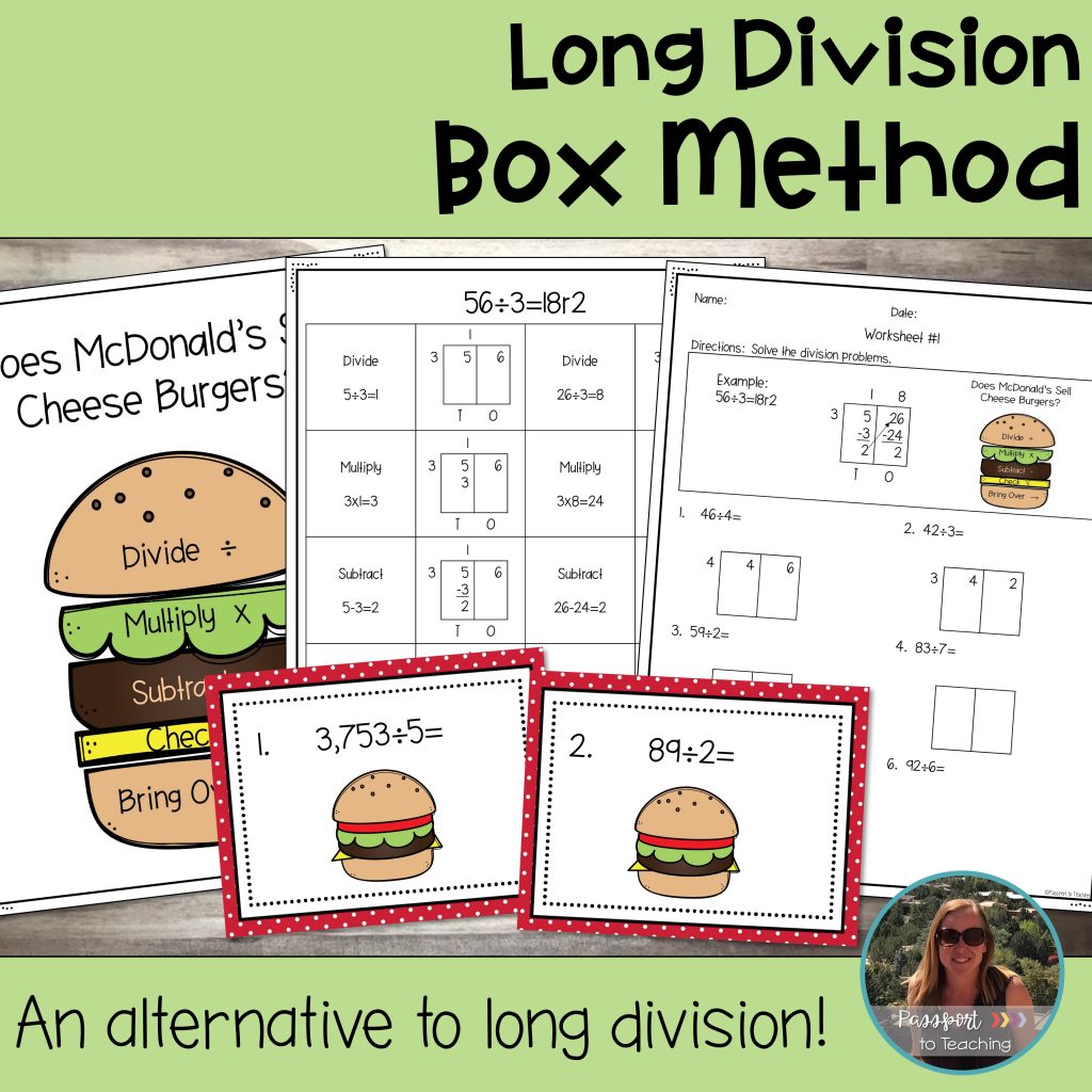 Long Method Coloring Math Worksheet Long Division Box Method - Made By Teachers