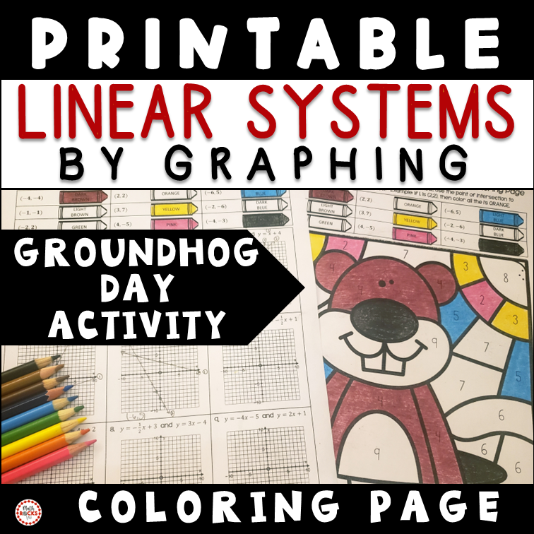Groundhog Day Algebra 1 Solve Linear Systems By Graphing Coloring Activity 9th