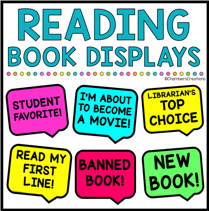 Library Book Display decor and reading promotion signs