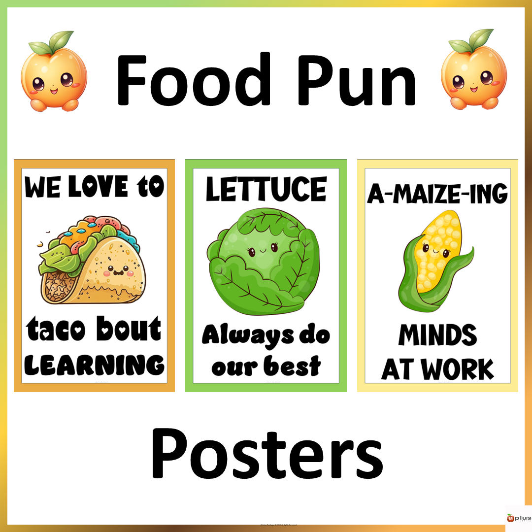 Motivational Classroom Posters Food Puns