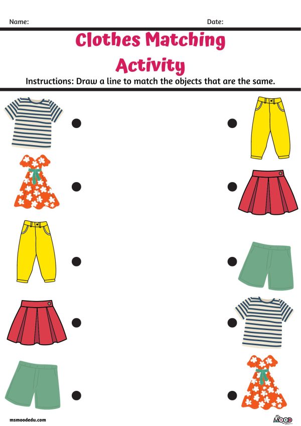 Matching Activity Worksheets (PreK) - Made By Teachers