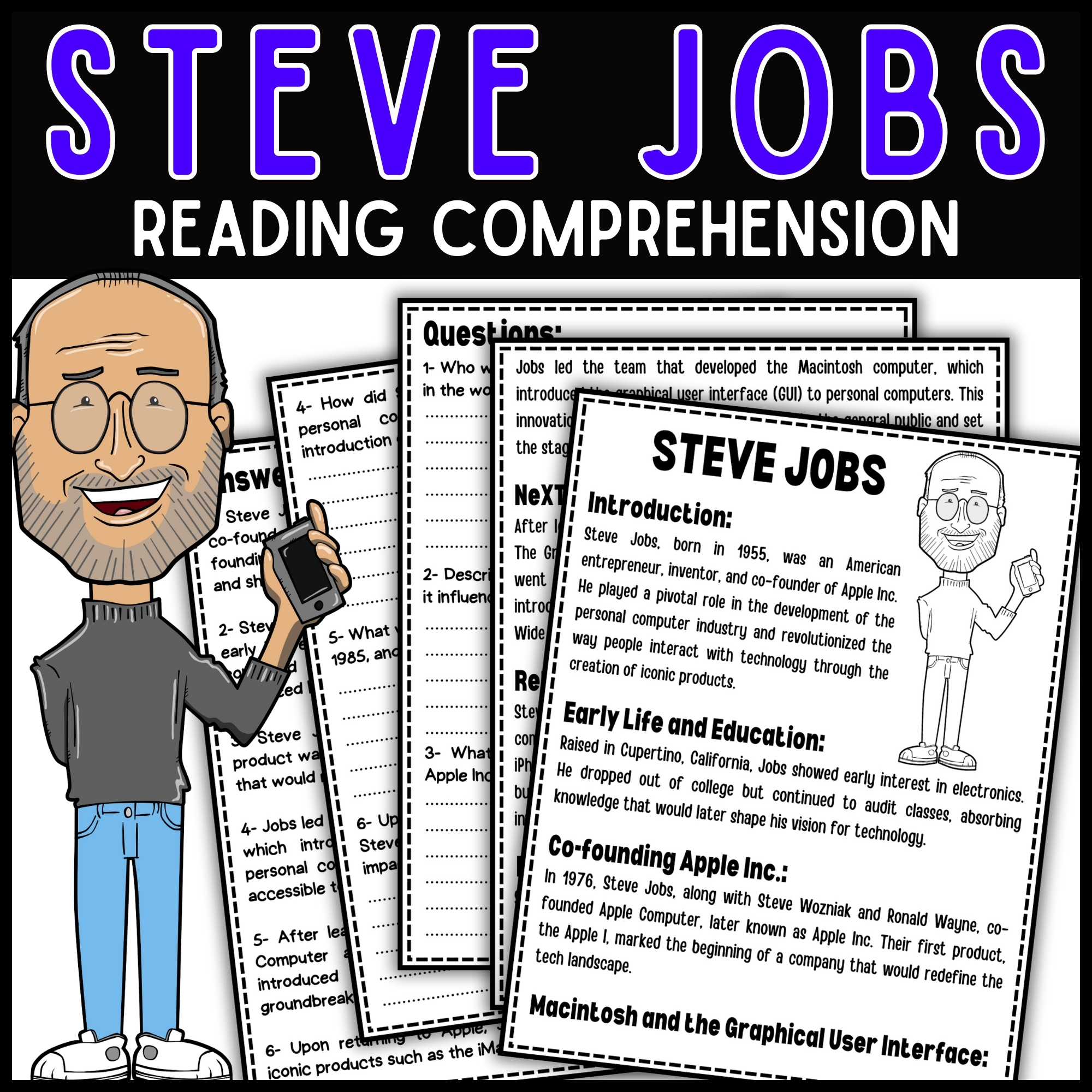 Steve Jobs Reading Comprehension Passage & Questions