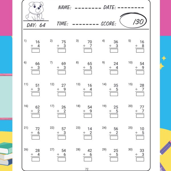 100 Days of Timed Test Math Book, addition, subtraction, multiplication ...
